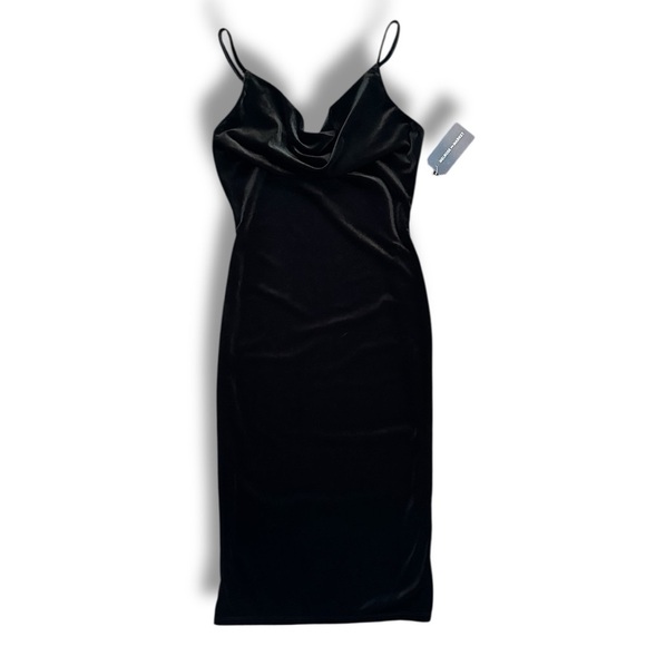 MELROSE AND MARKET Cowl Neck Sleeveless Velvet Midi Dress In Black- Size S - Picture 1 of 6